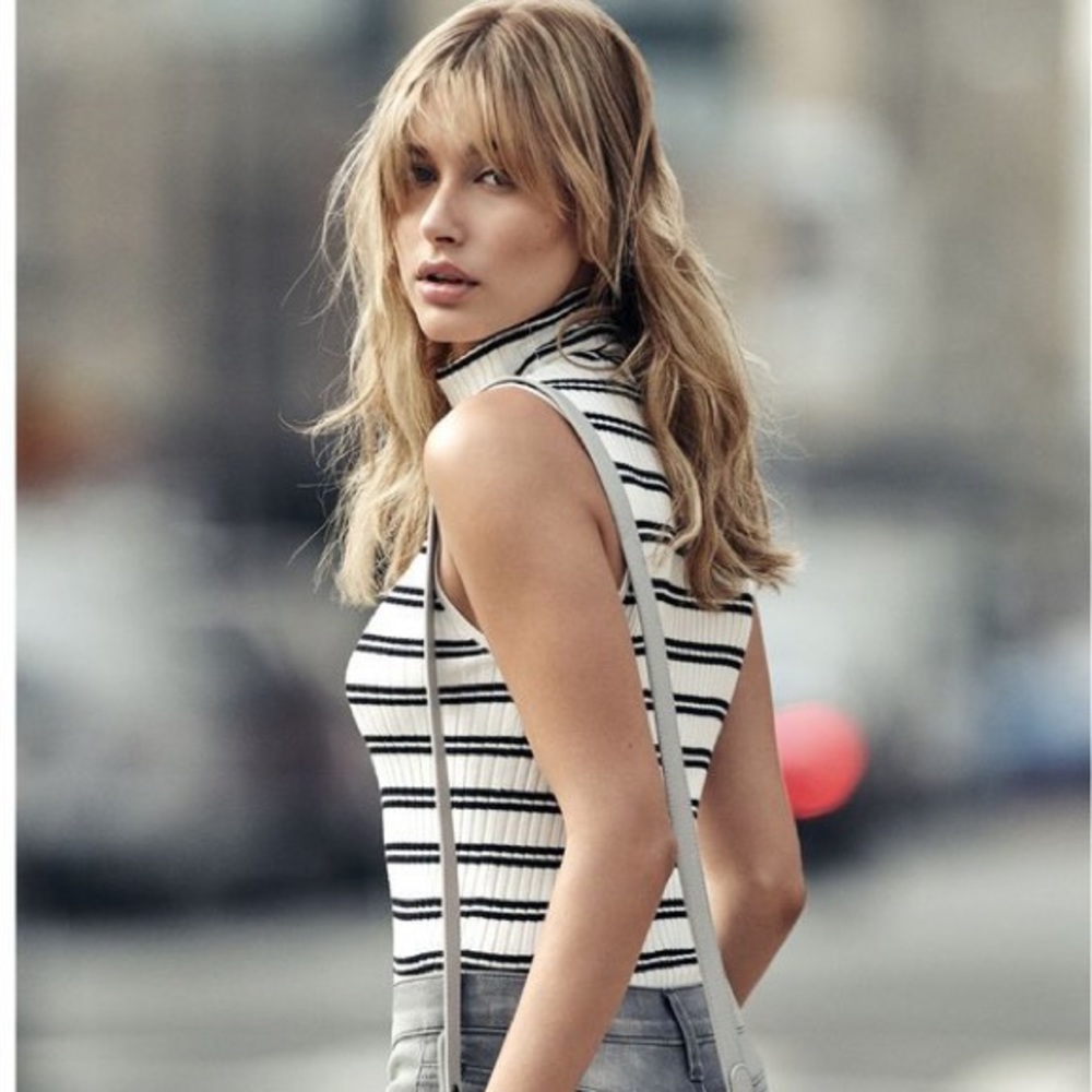 NWOT Express Turtleneck Striped Sweater Tank